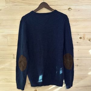 Stunning, Rare J. Crew Merino Sweater Navy w/ Suede Patches (Large, Slim)